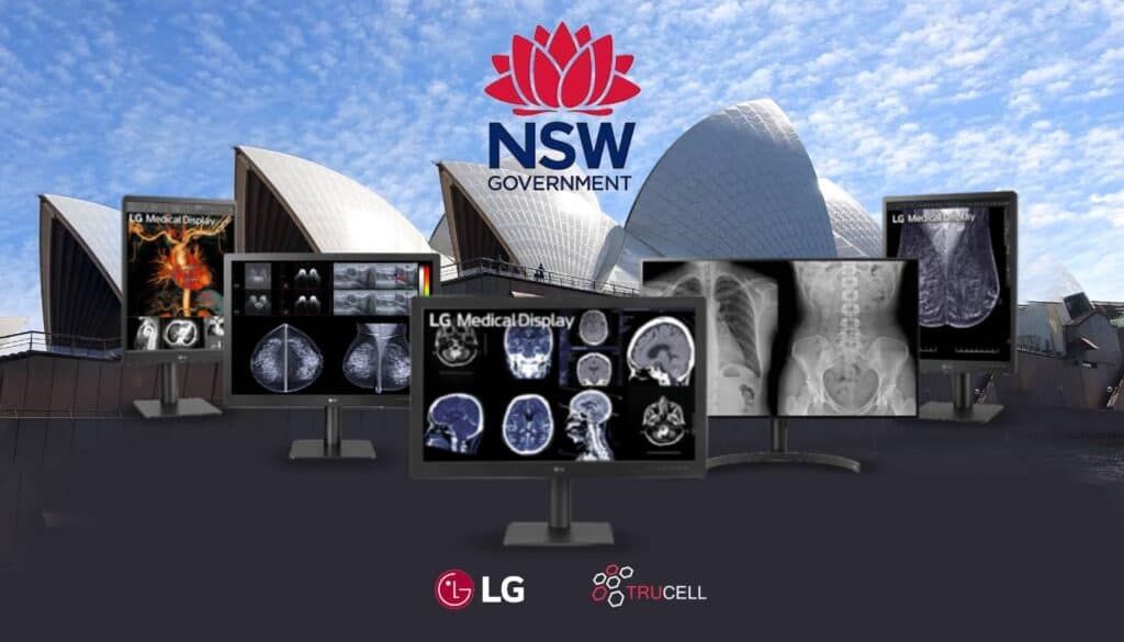 Monitores diagnósticos y clínicos LG suministrados por Trucell a instalaciones de NSW Health bajo el Standing Offer Agreement HSSP_HC22_AME885
